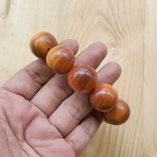11 Cuentas Rajá Kayu Indonesia Pulsera Roja Agathis 22 MM Rey de la Madera #A06 - Imagen 2 de 6