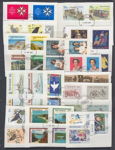 NEW ZEALAND 1983/87 COMPLETE USED SETS EX FDC’s (x40) DIFFERENT (ID:FD03)