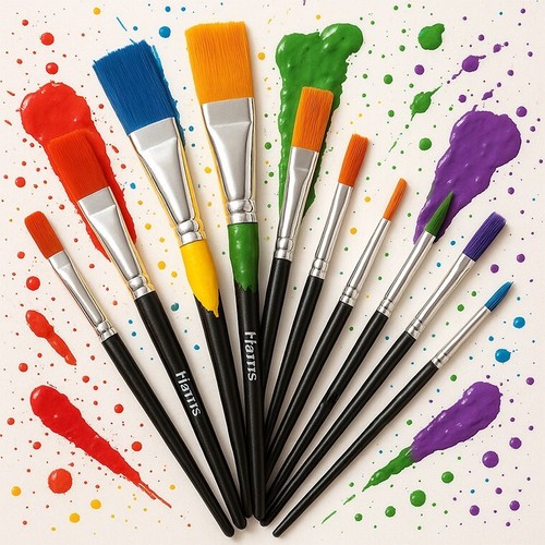 Harris 10 Artists Paint Brushes Set Fine Paintwork Craft Hobbies Model Airfix UK - Picture 5 of 7