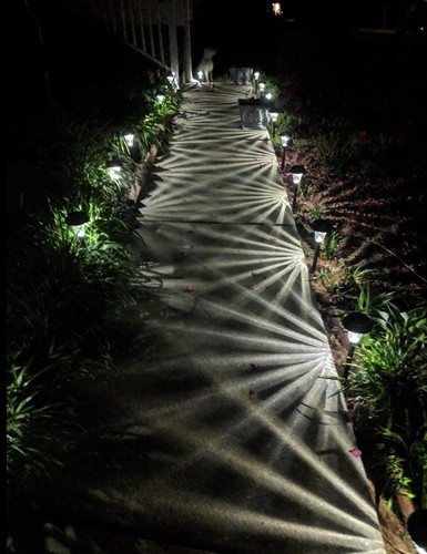 Bronze Solar Path Light Set Of 6 With Glass Lens Metal Ground Stake And Extrabri - Picture 3 of 8