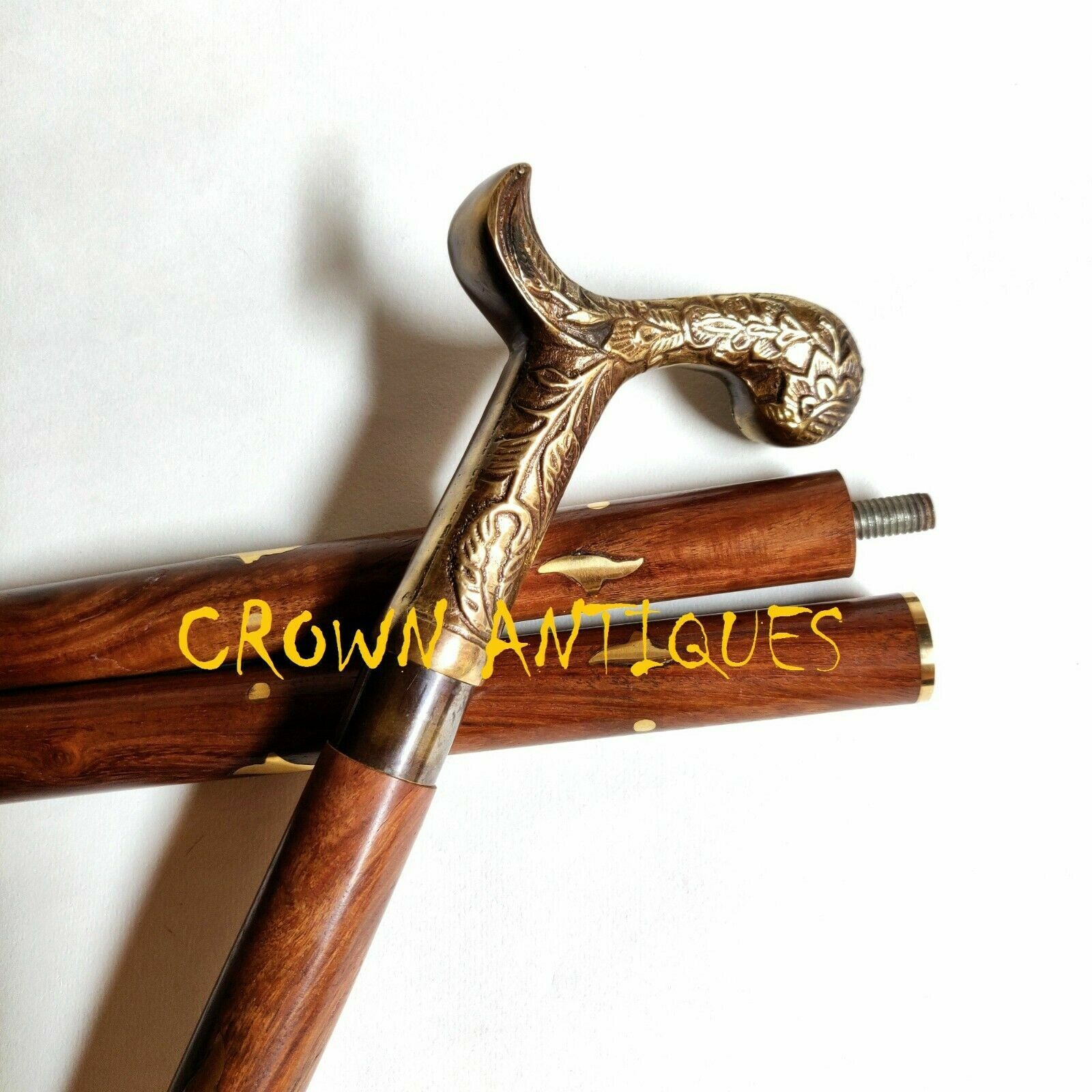 Vintage Designer Solid Brass Engraved Handle For … - image 3