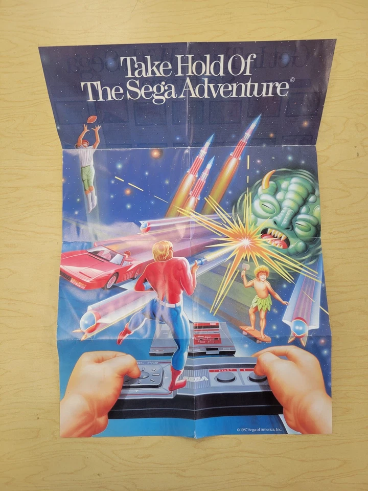 Vintage 1987 Take Hold of the SEGA Adventure Master System Insert Promo Poster  - Image 2 of 3