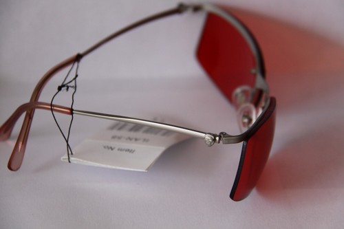 COLOR EYEGLASSES SUNGLASSES LENSES RED FRAME SILVER TONE METAL TOP ONLY - Picture 2 of 2