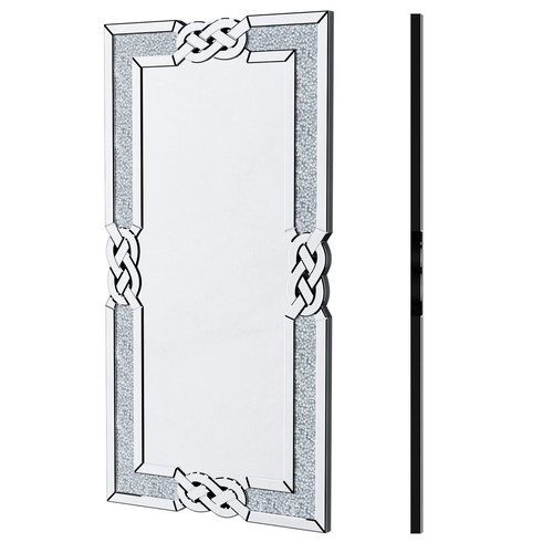 XXL Large Crystal Crush Diamond Mirror Vanity Silver Decorative Wall Hang Mirror - Picture 15 of 20