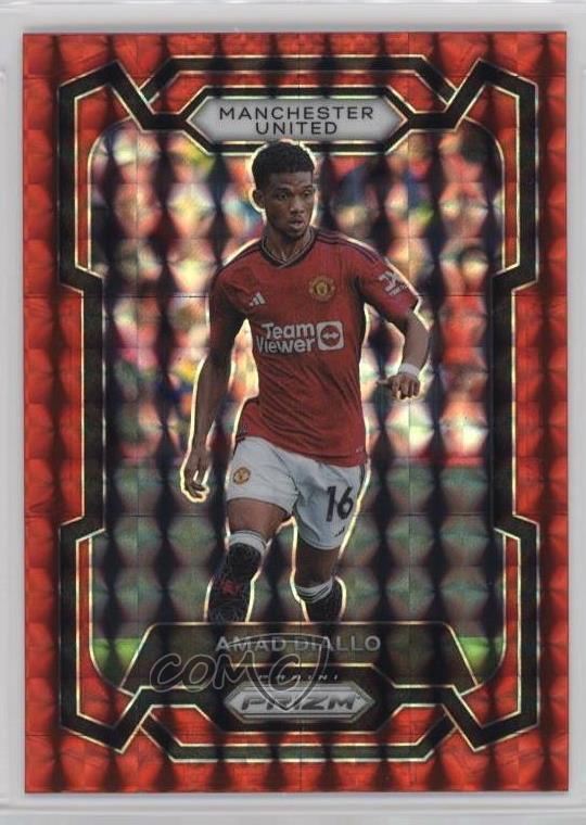 2023-24 Panini Prizm Premier League Red Mosaic Prizm Amad Diallo #52
