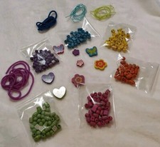 Cute Kid Wooden Flower Heart Wooden Beads Necklace 6 Set