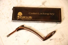 Batesville Casket Locking Key Crank Handle Copper tone Funeral Coffin tool w/box