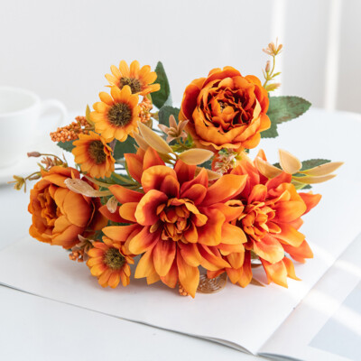 Artificial Flower Similated Silk Dahlia Decoration Bouquet Party DIY Accessories