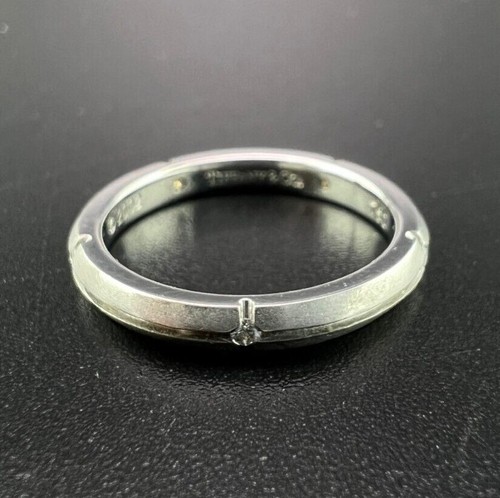Tiffany & Co. Platinum 0.05ct Round Brilliant 5 Diamond Knife Edge Ring Band - Picture 5 of 8
