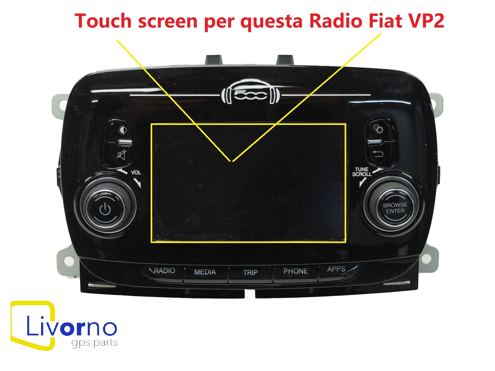 Touch Screen Vetro per Fiat 500 334 VP2 ECE OE 07356524660