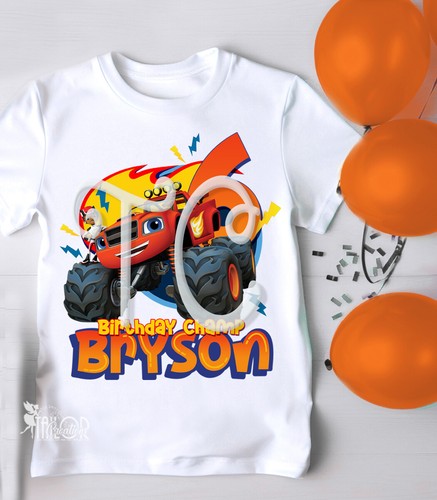 Blaze Monster Machines Birthday Shirt, Blaze Birthday Shirts, Monster Truck Kids - Picture 5 of 9