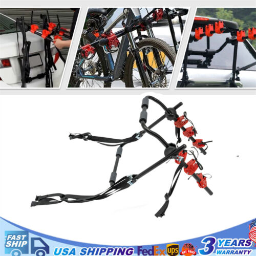 Bike Rack For Car Trunk Mount 3 Bicycle Carrier Sedan Hatchback SUV Minivan New