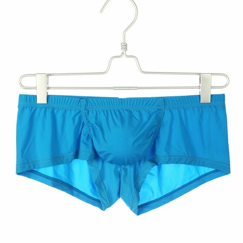 Men's Sexy Underwear Seamless Boxer Ice Silk Big Pouch Underpants Panties Shorts - Picture 12 of 18