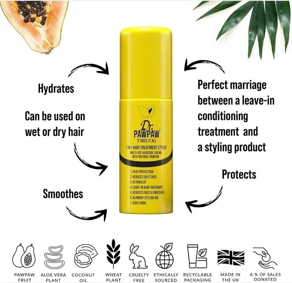 Dr PawPaw 7 in 1 Hair Treatment Styler, 150ml, NEW - Image 3 of 4
