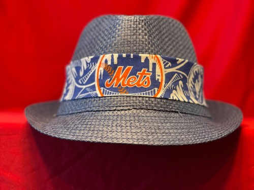 MLB New York Mets unisex summer fedora Panama straw hat with band - Picture 16 of 24