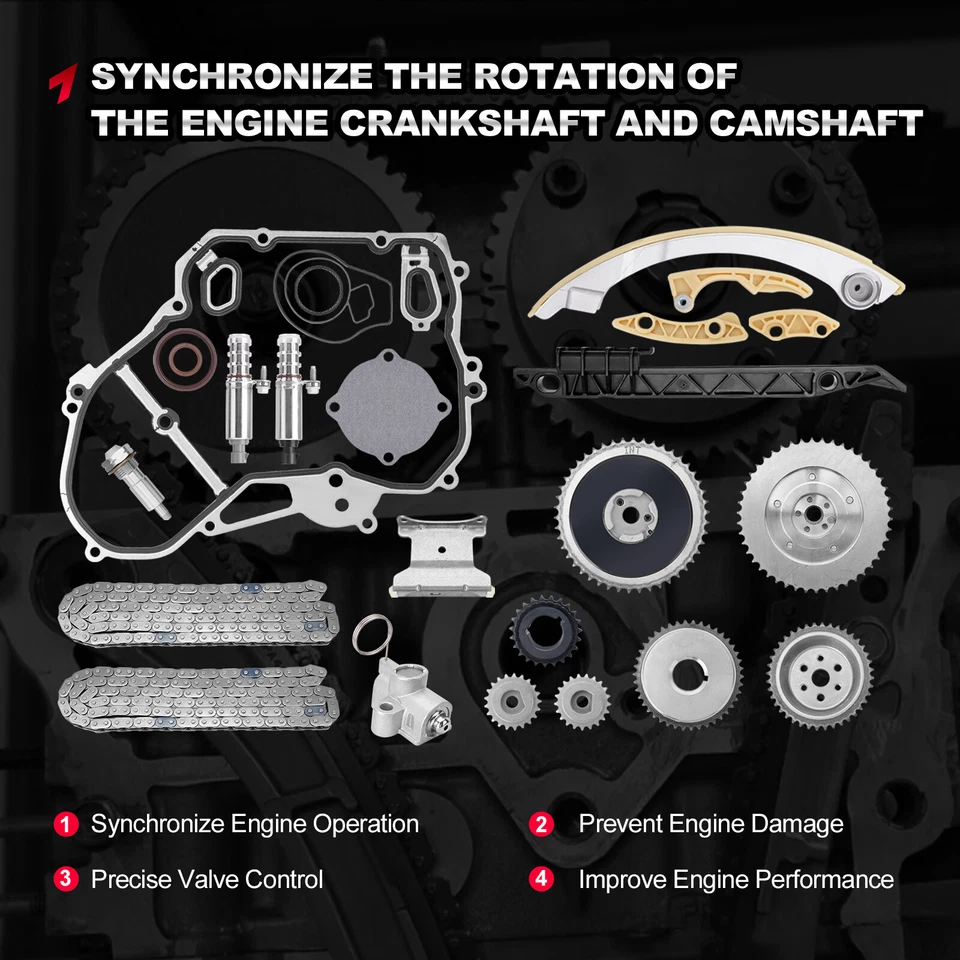 Timing Chain Kit For GMC Terrain Chevrolet Equinox HHR Buick Lacrosse 2.2L 2.4L - Image 3 of 4