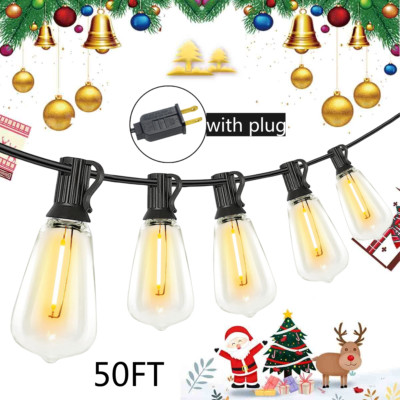 Christmas LED String Lights Outdoor Waterproof 25 LED Crystal Globe Light 50FT