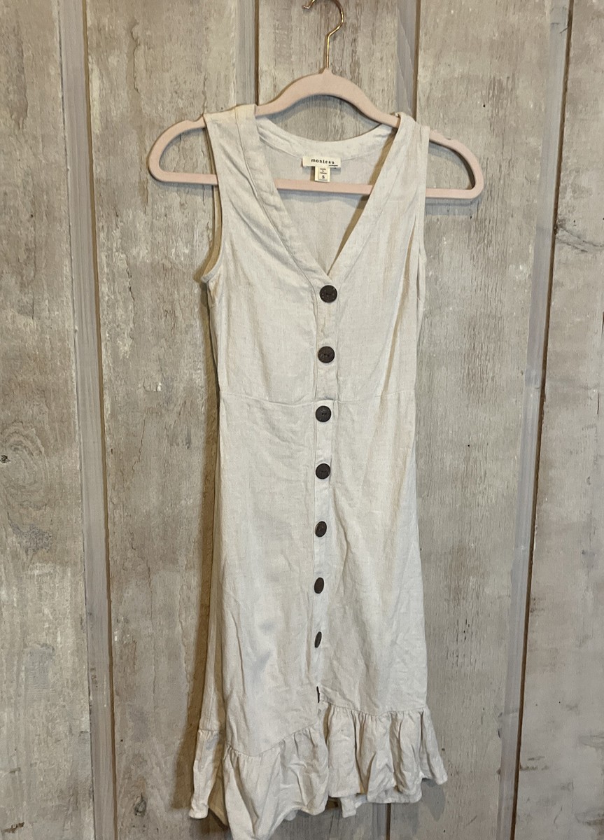 linen silk blend dress Haute In Here Linen-Blend Maxi Dress L / red main image 0