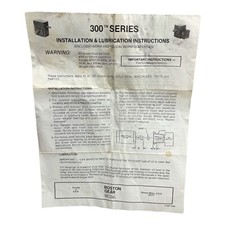 BOSTON GEAR 300 SERIES INSTALLATION & LUBRICATION INSTRUCTIONS SHEET