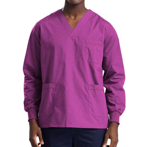 Men Workwear V Neck Healthcare Medical Uniform Hospital Scrub Top Cherokee Rib - Picture 41 of 68