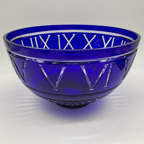 Colbalt Blue large bowl with Roman Numerals around the surface 10 in wide - Picture 8 of 22