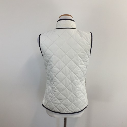 Lauren By Ralph Lauren Womens M Reversible Quilted Vest Vintage Style Blue White - Picture 8 of 11