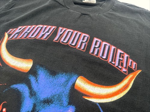 WWF WWE 2000 The Rock Know Your Role Vintage T-Shirt Size XL Double Sided TNT - Picture 7 of 21