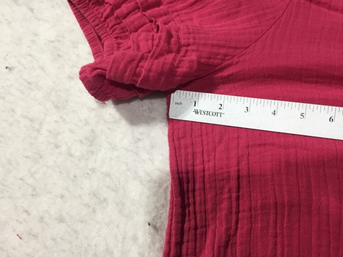 Sonoma Blouse Womens 2XL Pink Short Sleeve Ruffle V Neck Front Button Up - Picture 8 of 12