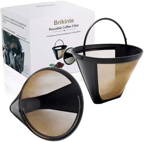 Reusable Coffee Filter #4 for Ninja Dual Brew Coffee Maker, 2-Pack