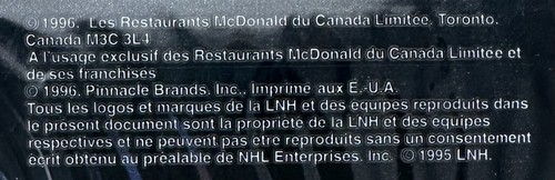 1995-96 Pinnacle Game Winner McDONALD'S HOCKEY 15 SEALED UNOPENED PACKS 3D Cards - Picture 8 of 8