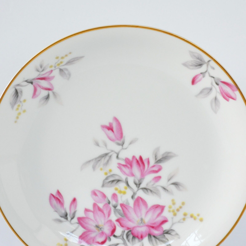 Noritake White Pink Floral Salad Plates Gold Trim N1166 Vintage 8 Inch Set of 10 - Picture 6 of 8