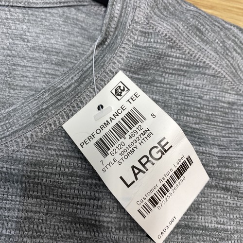 Mens Tee T-Shirt Large Ideology Performance Gray Gym Workout Sports Training NWT - Picture 9 of 15