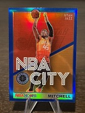 2019-20 NBA Hoops Premium Stock Donovan Mitchell NBA City Blue Prizm - Jazz #22