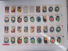   VINTAGE SPACE RACE CARD GAME   EDU CARDS - 4 UNCUT SHEETS
