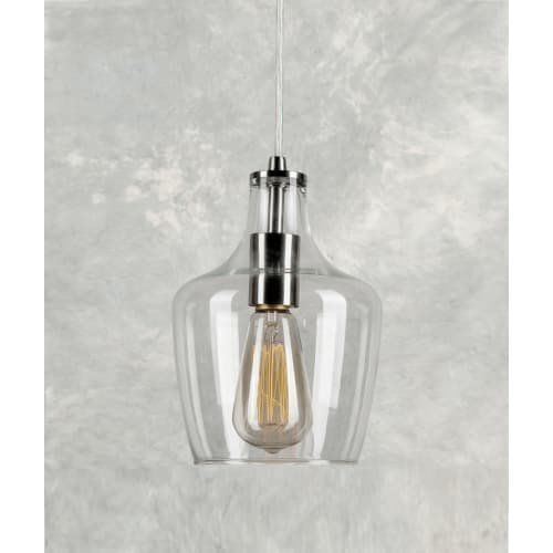 Forte 2679-01-55 9 One Light Cord-Hung Glass Mini Pendant, Brushed Nickel - Picture 2 of 6