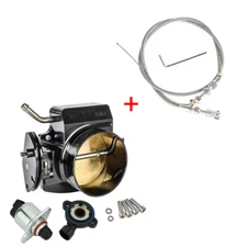 92MM LS Throttle Body with Position Sensors TPS IAC & Throttle Gas Cable Kit NEW