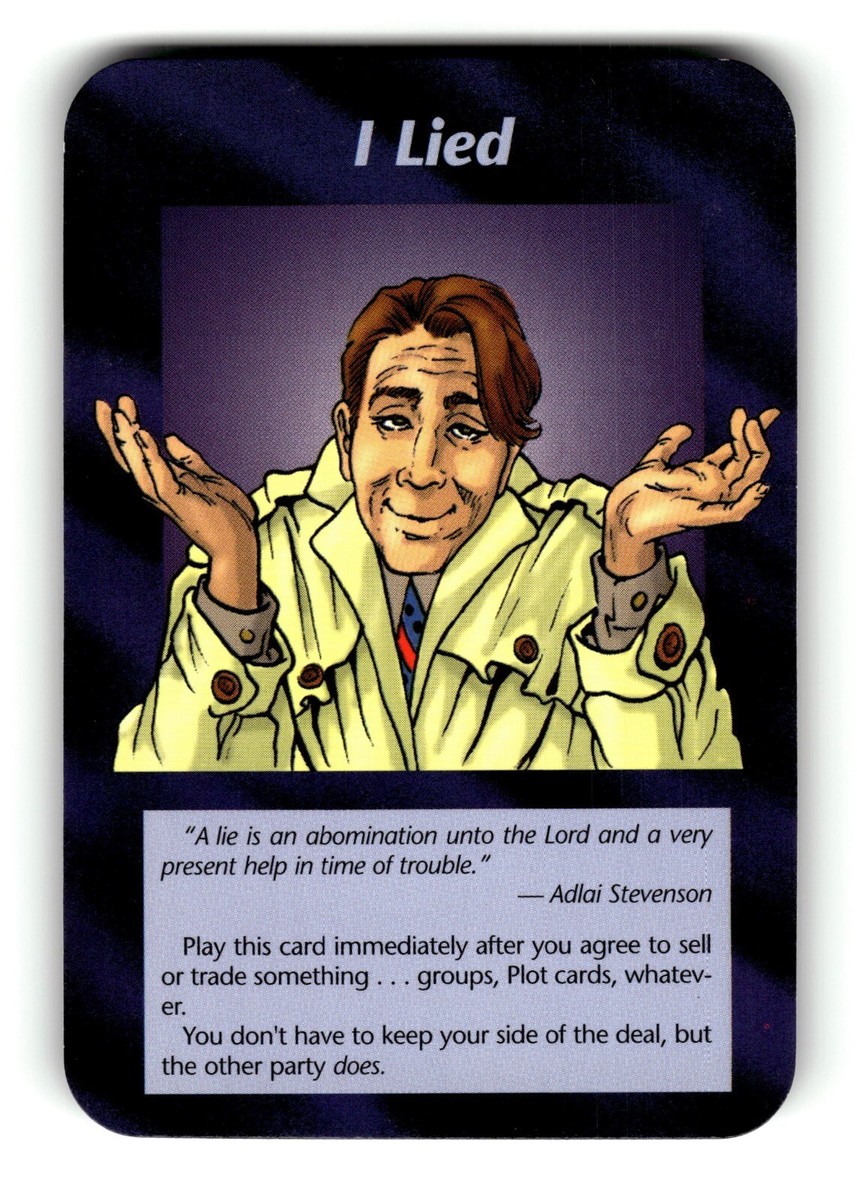 I Lied Card Unlimited INWO Illuminati New World Order Game | eBay