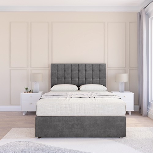 Luxury Divan Bed Base with 26'' Headboard | Storage Bed | Plush Fabric Alabama - Picture 4 of 22