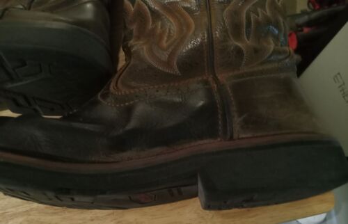 Wolverine W10704 Leather Rancher Square-Toe Wellington Boot Size 11M Brown - Foto 14 di 22