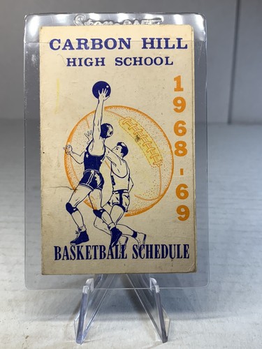 Calendrier de basketball lycée vintage années 1960 CARBON HILL ALABAMA 1968-1969 - Photo 1/3