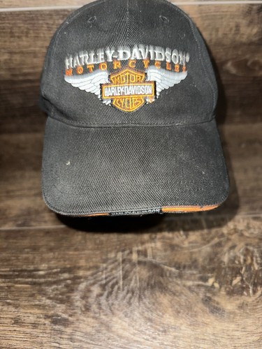 Harley-Davidson Motorcycles Hat Cap Strap Back Black Adjustable Embroidered - Picture 2 of 9
