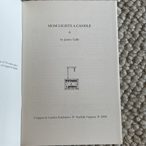 Mom Lights a Candle by James Yaffe, by Crippen and Landru, 353 Copies Printed - Picture 4 of 6