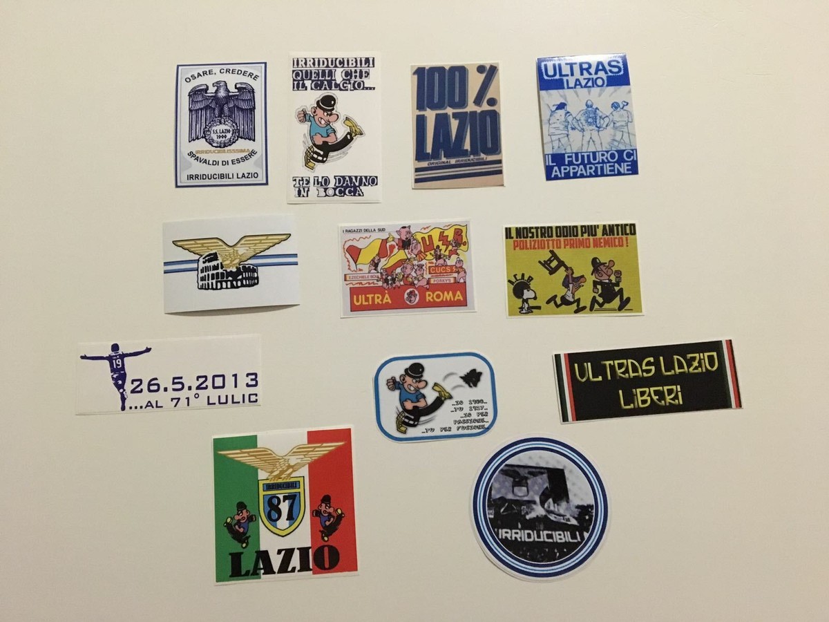 Adesivi Ultras Lazio, 6 pezzi misure XL. no irriducibili