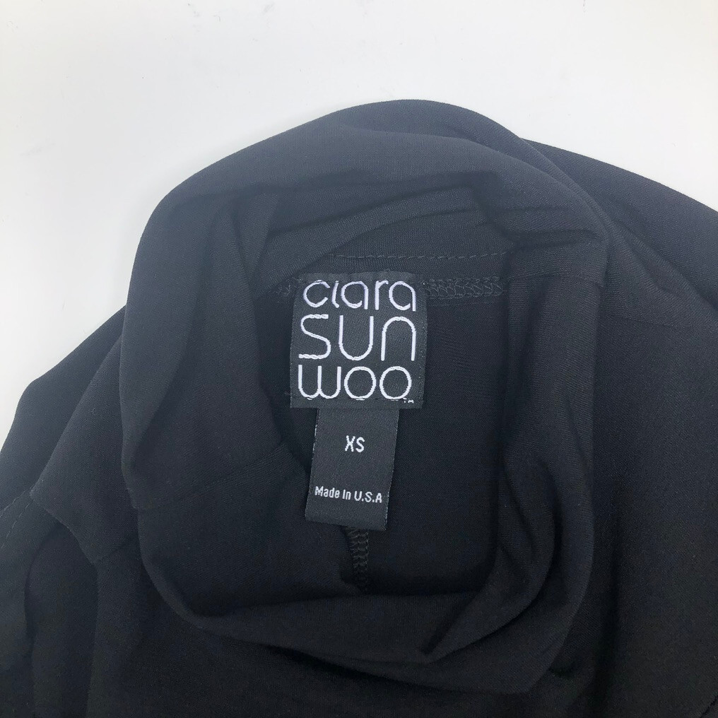 NWT Clara Sunwoo Stretch Knit Dress Size XS Black Turtleneck