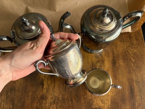 Vintage Silver-Plate Rogers & Bro. Set 2301, 2302, 2303, 2304, Coffee Tea Set - Picture 13 of 16