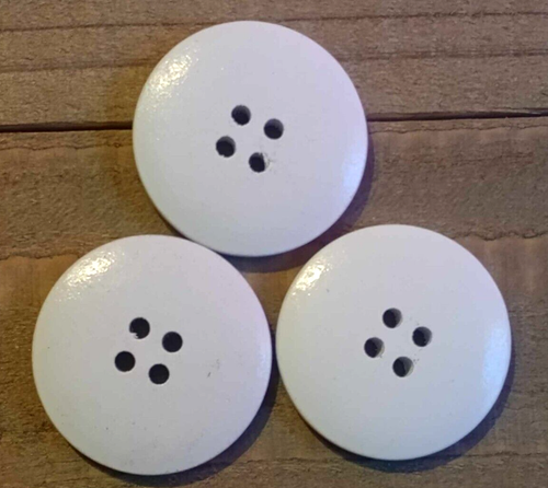 3 Bird Sewing Buttons Crafting Round Wood 4 Hole 1 1/8" - Picture 2 of 2