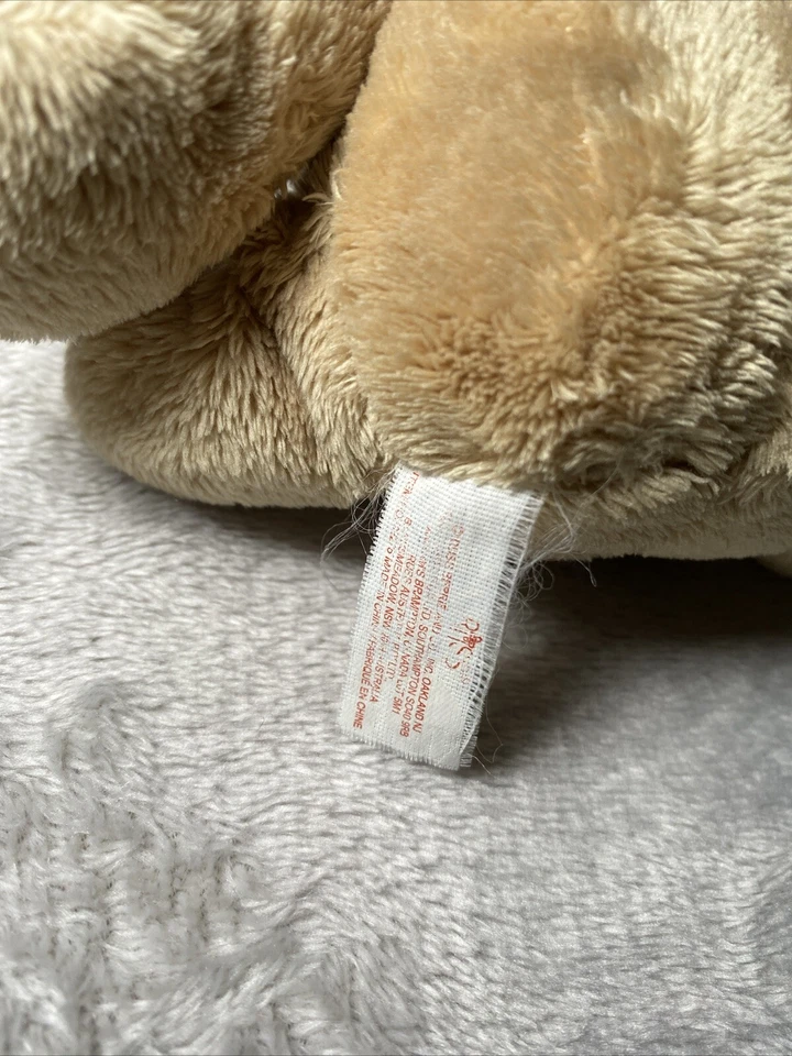 Russ Plush Christmas Bear Santa Hat Tan Teddy 5" Soft Bean Bag Toy Pet Lovey - Image 4 of 4