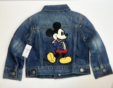 Gap Disney Mickey Mouse Toddlers Kids Icon Denim Jacket Boys Girls Blue Jean 4T