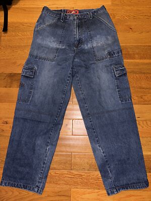 washed denim cargo pants y2k archive 裾絞り MLAFE Women's Baggy Cargo Pants Y2k Multi-Pocket Relaxed Fit