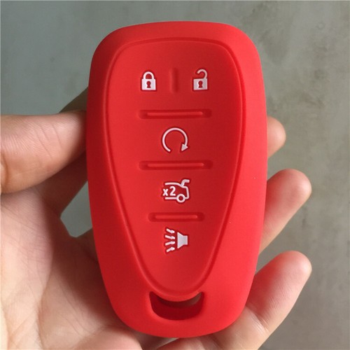 Fit CHEVROLET Malibu Camaro Equinox 5 Button Remote Key Fob Silicone Case Cover - Picture 13 of 35